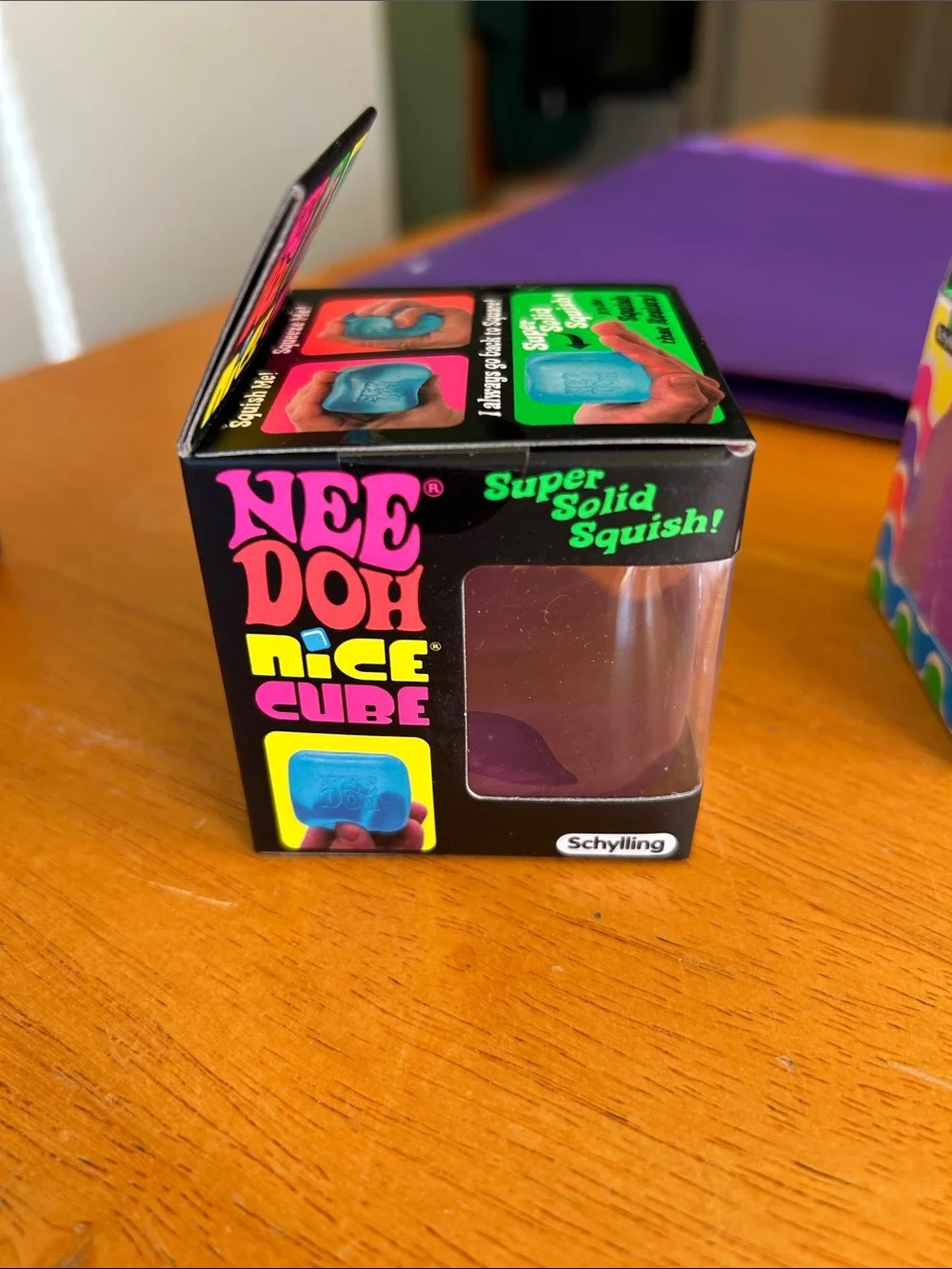 NWT Nee Doh Nice Cube Super Solid Squish - Purple